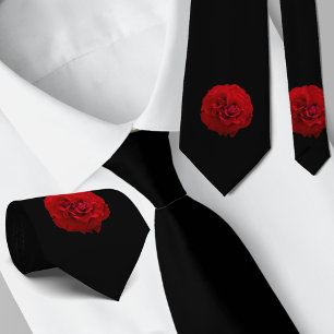 Rote Rose Floral Classic Schwarz Krawatte