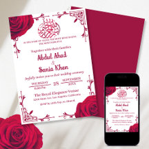 Rote Rose Floral Islamische Hochzeit