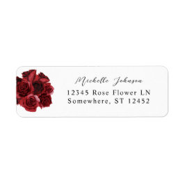 Rote Rose Floral Return Address Label