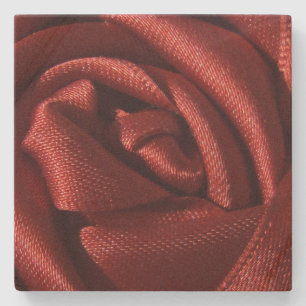 Rote Rose Floral Steinuntersetzer
