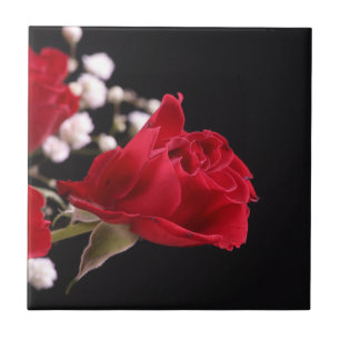 Rote Rose Floral Tile Fliese
