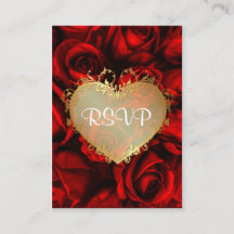 Rote Rose Floral Wedding RSVP