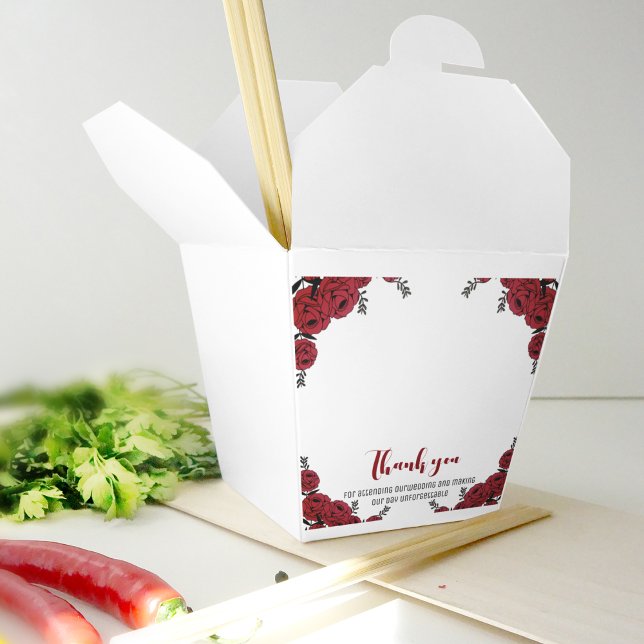 Rote Rose Floral Wedding Theme Geschenkschachtel (favor box in a lovely red floral theme)