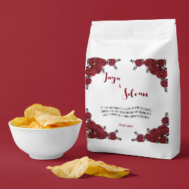 Rote Rose Floral Wedding Theme Geschenktütchen