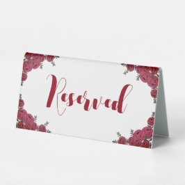 Rote Rose Floral Wedding Theme Tischaufsteller