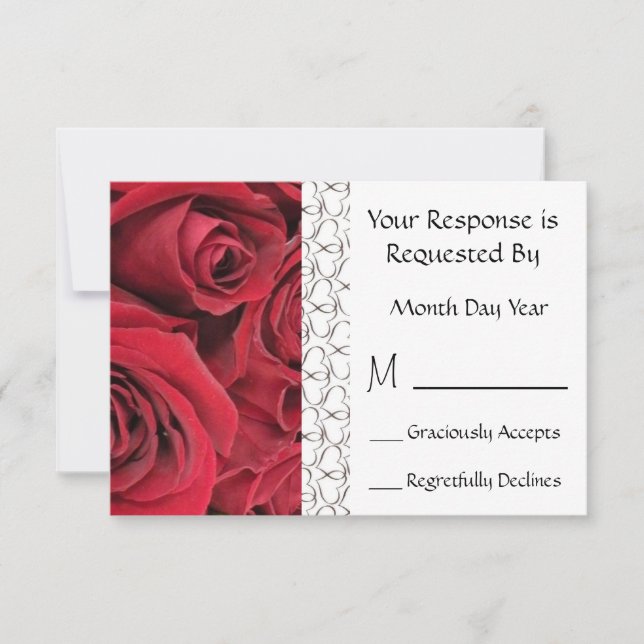 Rote Rose florale RSVP-Karte RSVP Karte (Vorderseite)