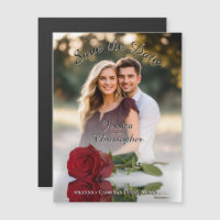 Rote Rose Foto Overlay Save the Date Magnet