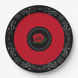 Rote Rose Fräulein-Amerika 9" PapierTeller