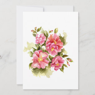 Rote Rose für Monogramm Dankeskarte