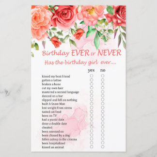 Rote Rose Geburtstag Ewiges oder Niemals Game