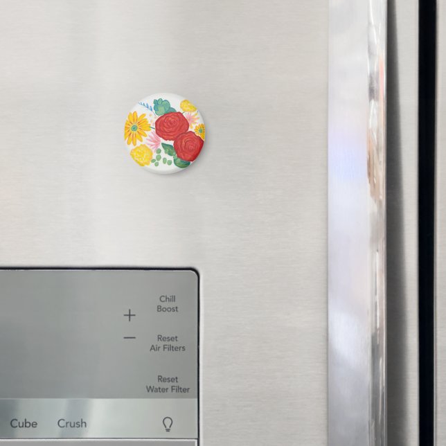 Rote Rose Gelbe Daisy Floral Magnet (In Situ (Kühlschrank))