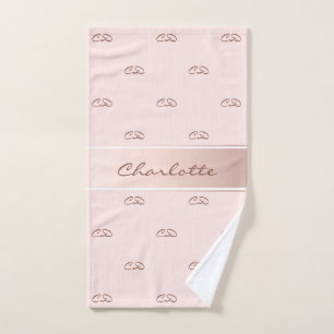 Rote Rose Gold monogramm Badhandtuch Set