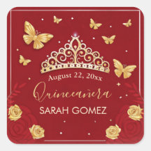 Rote Rose Gold Quinceanera