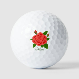 Rote Rose Golfball