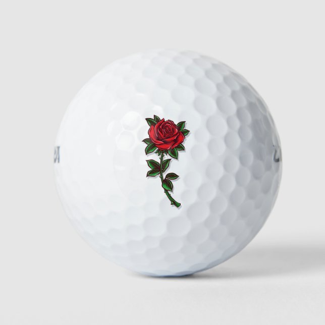 Rote Rose Golfball (Vorderseite)