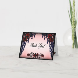 Rote Rose Gothic Danke, dass du im Innern verblass Dankeskarte