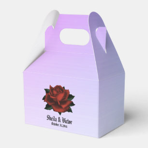 Rote Rose Gothic Wedding Personalisiert Lila Geschenkschachtel