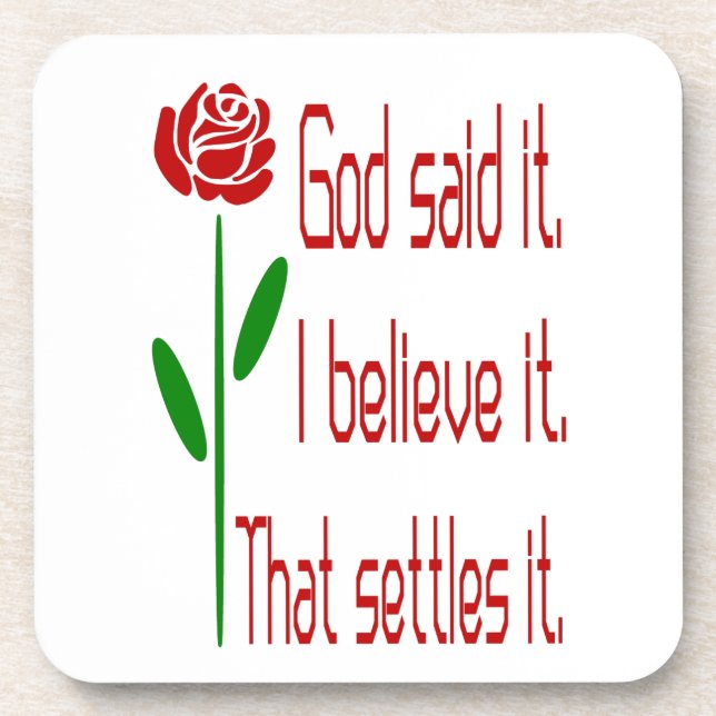 Rote Rose, Gott sagte es Untersetzer (Vorderseite)