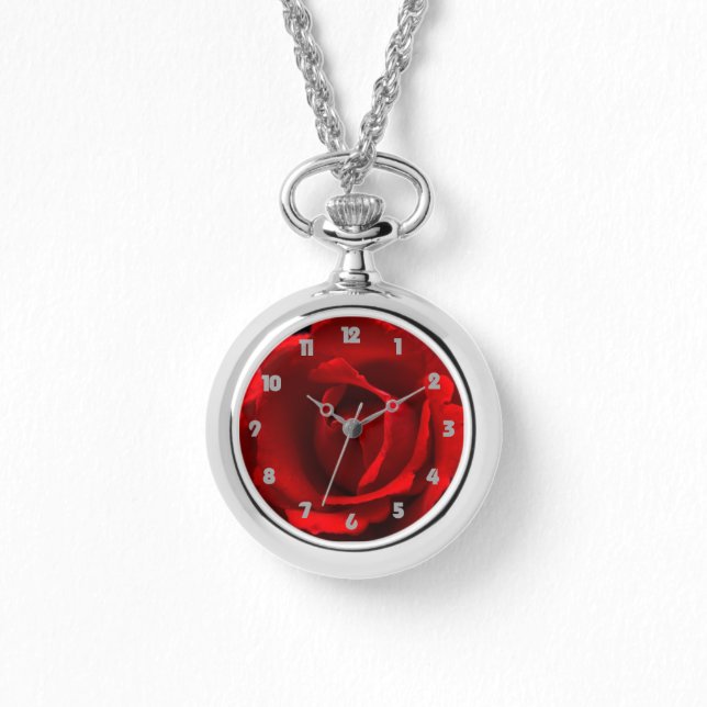 Rote Rose Graufettanzahl wacnm Armbanduhr (Vorderseite)