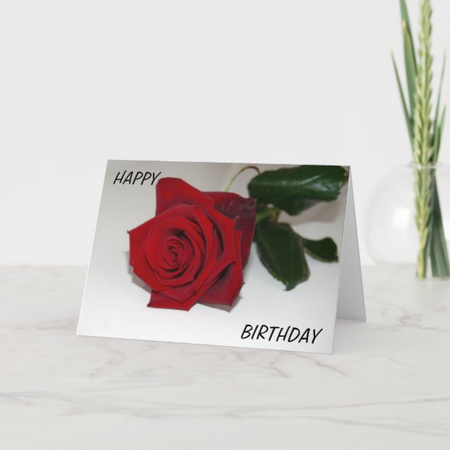 ROTE ROSE GREETCARD KARTE (Vorderseite)