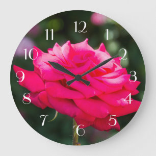 Rote Rose Große Wanduhr
