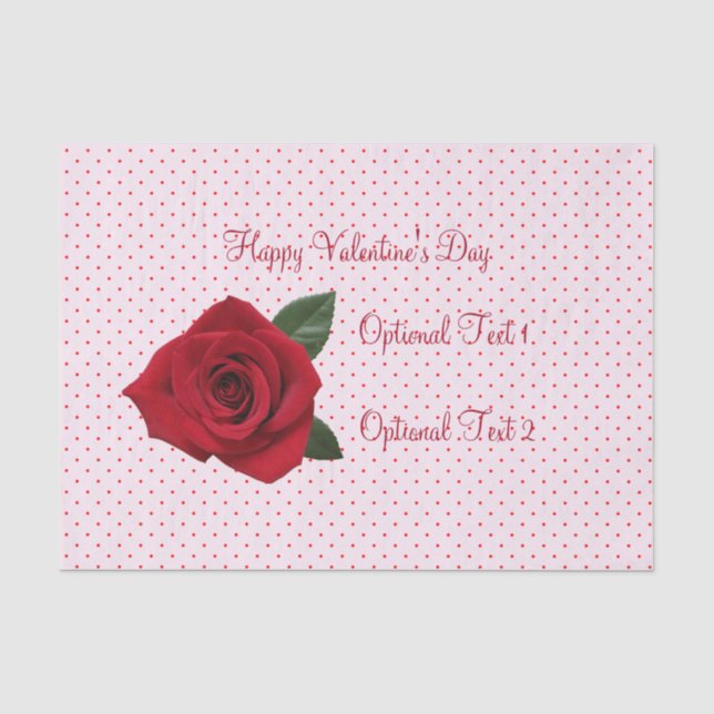rote Rose Happy Valentine's Day Geschenkpapier Seidenpapier (Vorderseite)