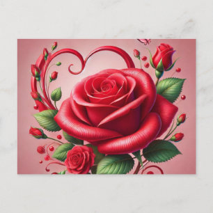 Rote Rose Herz Magnificent Niedlich Hübsch Postkarte