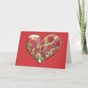 Rote Rose Herz Valentinstag Valentine Karte
