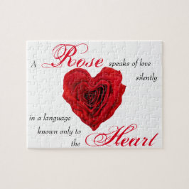 Rote Rose Herzform - Valentinstag-Puzzle