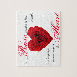 Rote Rose Herzform - Valentinstag-Puzzle