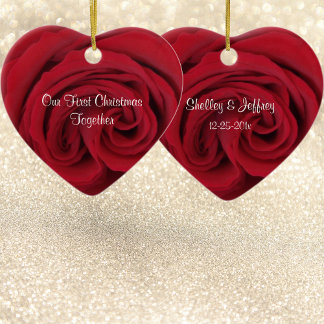 Rote Rose Herzlich Willkommen bei der Weihnachtsfe Keramik Ornament