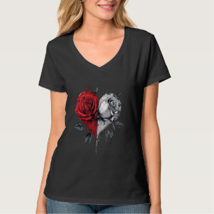 Rote Rose Herzstück Blume Botanistischer Garten Gä T-Shirt