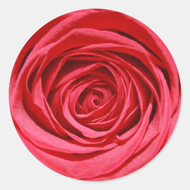 Rote Rose Hochzeit Blumen Glossy Blumenmuster Runder Aufkleber (Vorderseite)