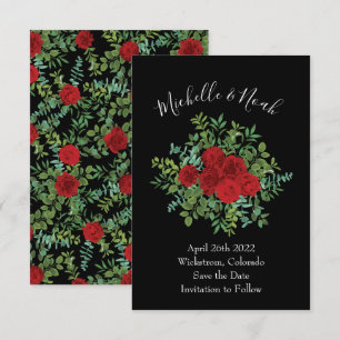 Rote Rose Hochzeit Einladung