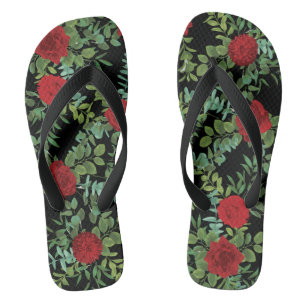 Rote Rose Hochzeit Flip Flops