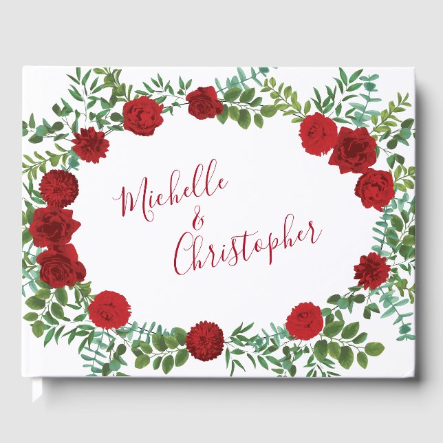 Rote Rose Hochzeit Gästebuch (Vorderseite)