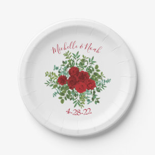 Rote Rose Hochzeit Pappteller