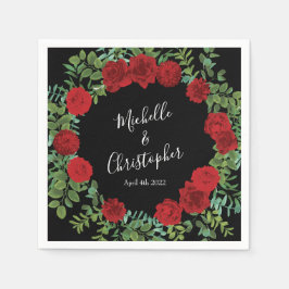 Rote Rose Hochzeit Serviette