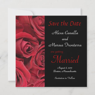 Rote Rose Hochzeit Sichern Sie die Datumsankündigu Save The Date