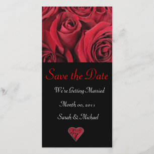 Rote Rose-Hochzeitkarte Save The Date