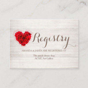 Rote Rose Hochzeitsgeschenk Registrierungskarte Hh Begleitkarte