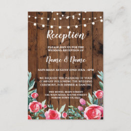 Rote Rose Hochzeitskarten Holzrosa Blume Begleitkarte
