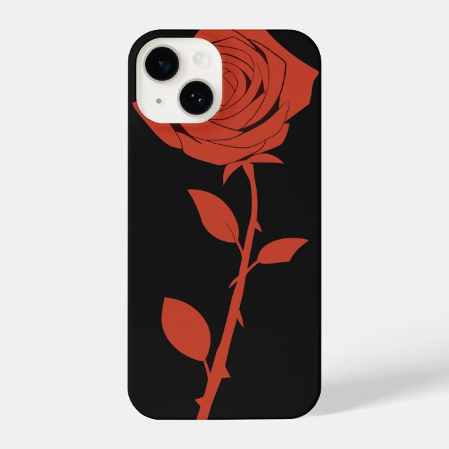 Rote Rose Hüllen iPhone 14 Hülle (Rückseite)