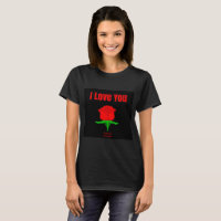 Rote Rose I Liebe Sie Frauen schwarzes T-Shirt
