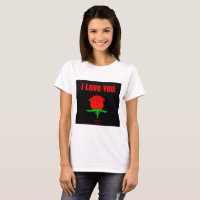 Rote Rose I Liebe Sie Weiblicher T - Shirt