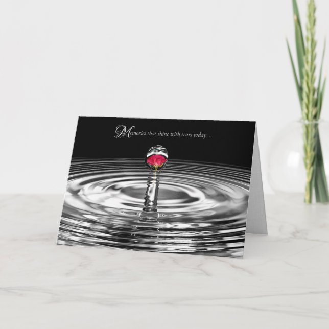 Rote Rose im Beileid Karte (Vorderseite)