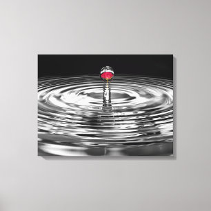 rote Rose im Wassertropfen Leinwanddruck