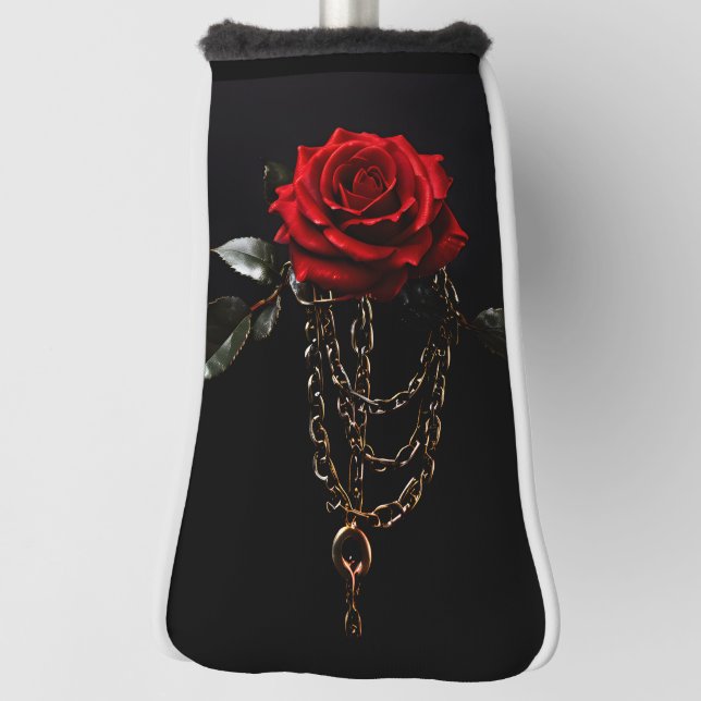Rote Rose in Chains Golf Headcover (Rotieren 90)