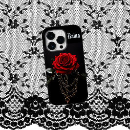 Rote Rose in Chains Goth Case-Mate iPhone 14 Pro Hülle