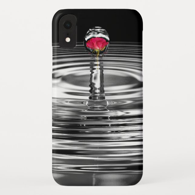 rote Rose in Wassertröpfchen Case-Mate iPhone Hülle (Rückseite)